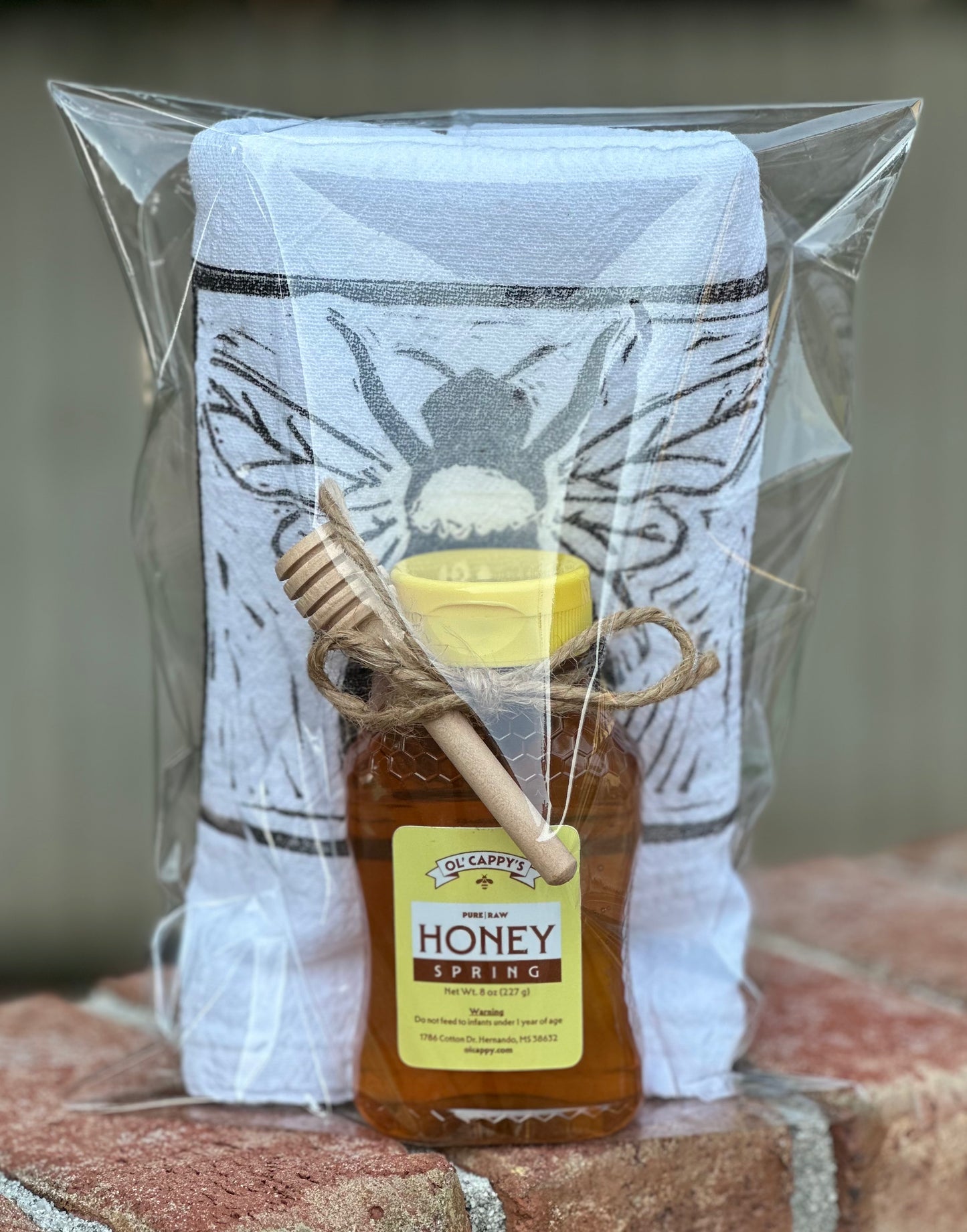 Bee Tea Towel + Honey