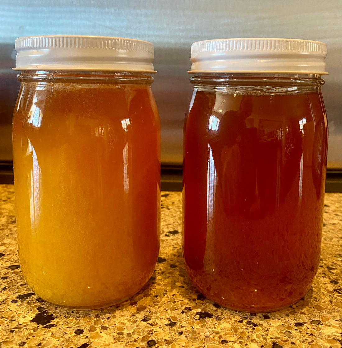 Crystallized Honey and Liquid Honey